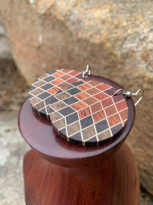 Geometric Diamant Wooden Earrings