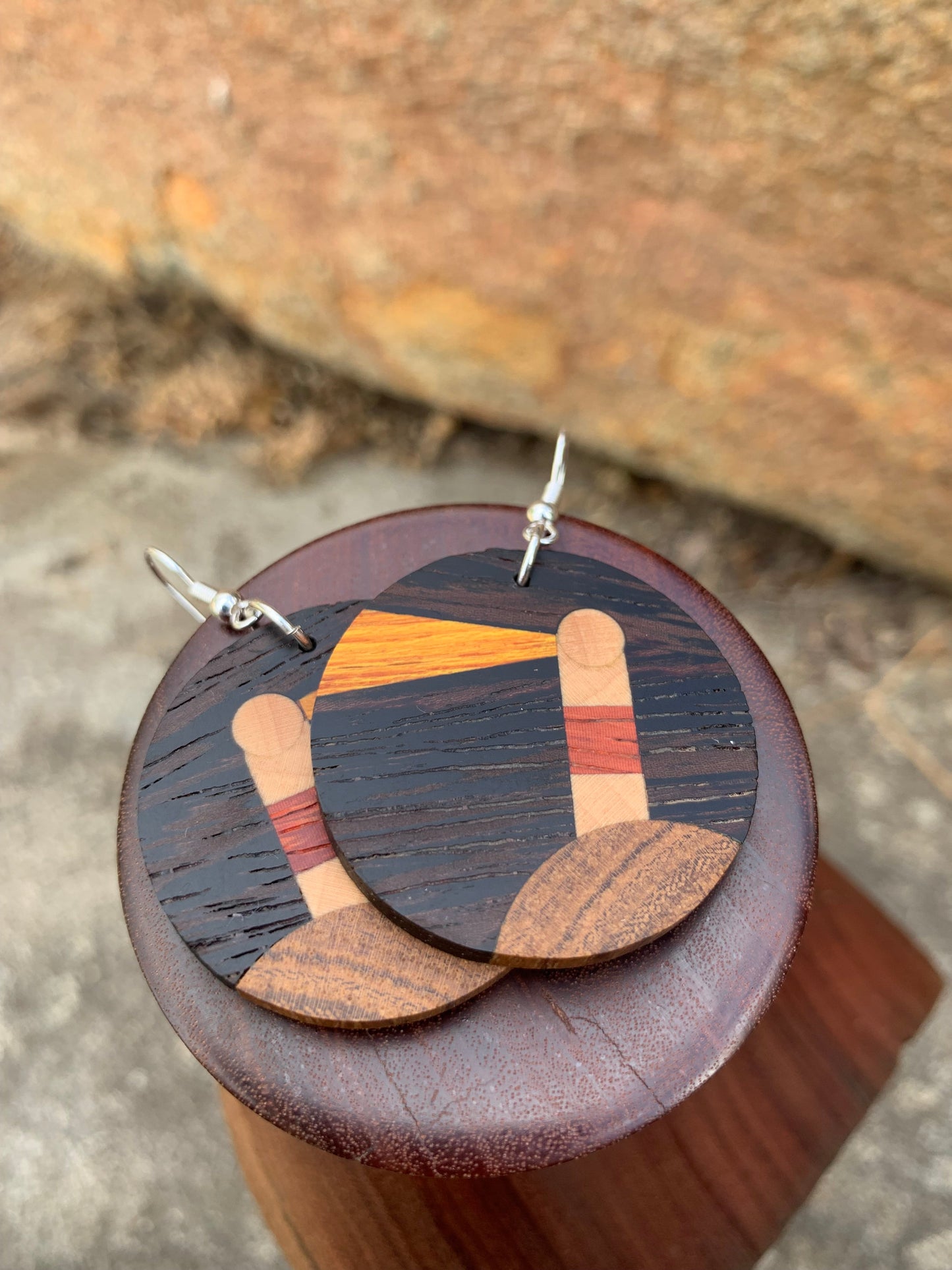 Nightfall Lighthouse Wooden Earrings