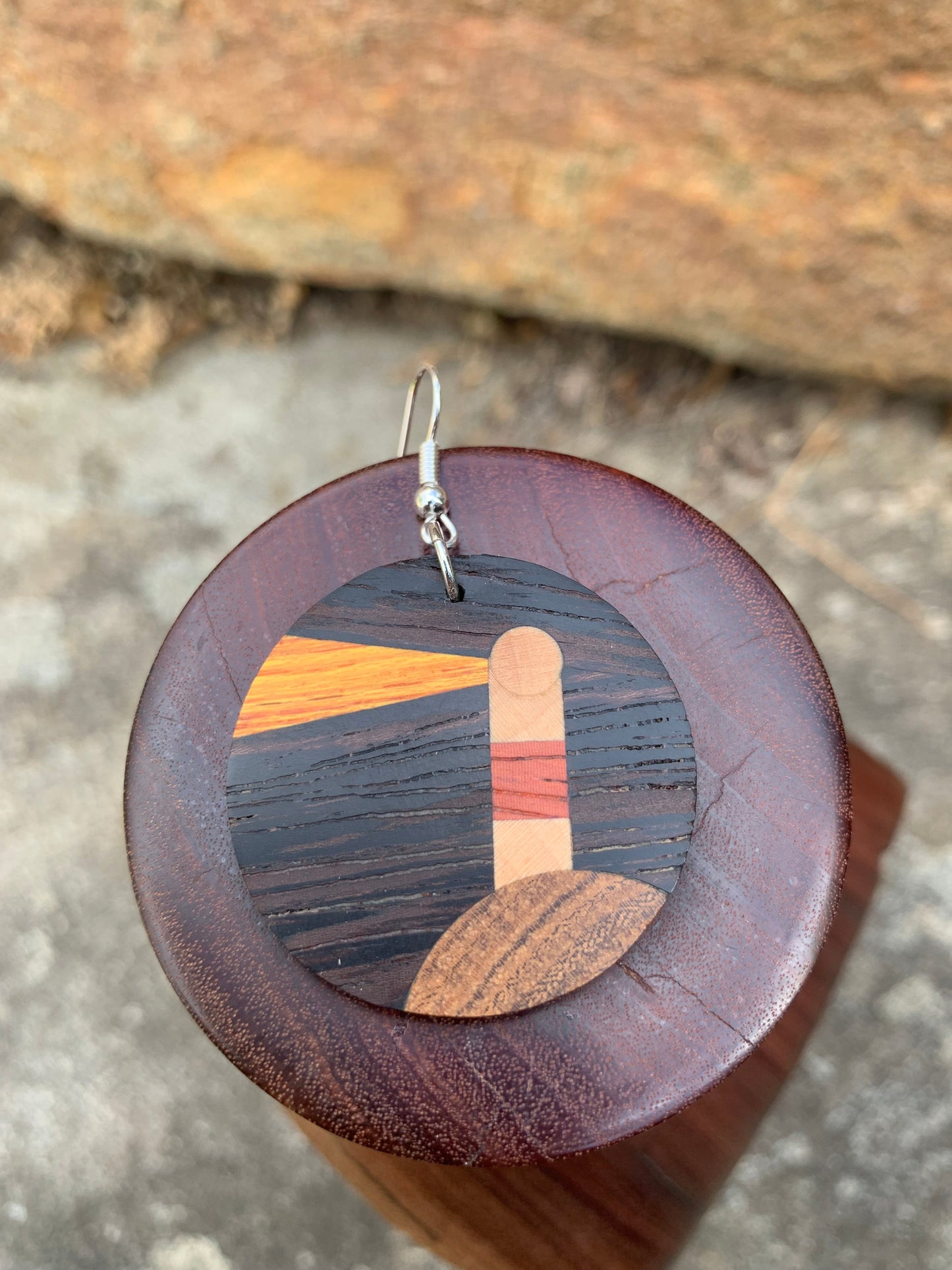 Nightfall Lighthouse Wooden Earrings