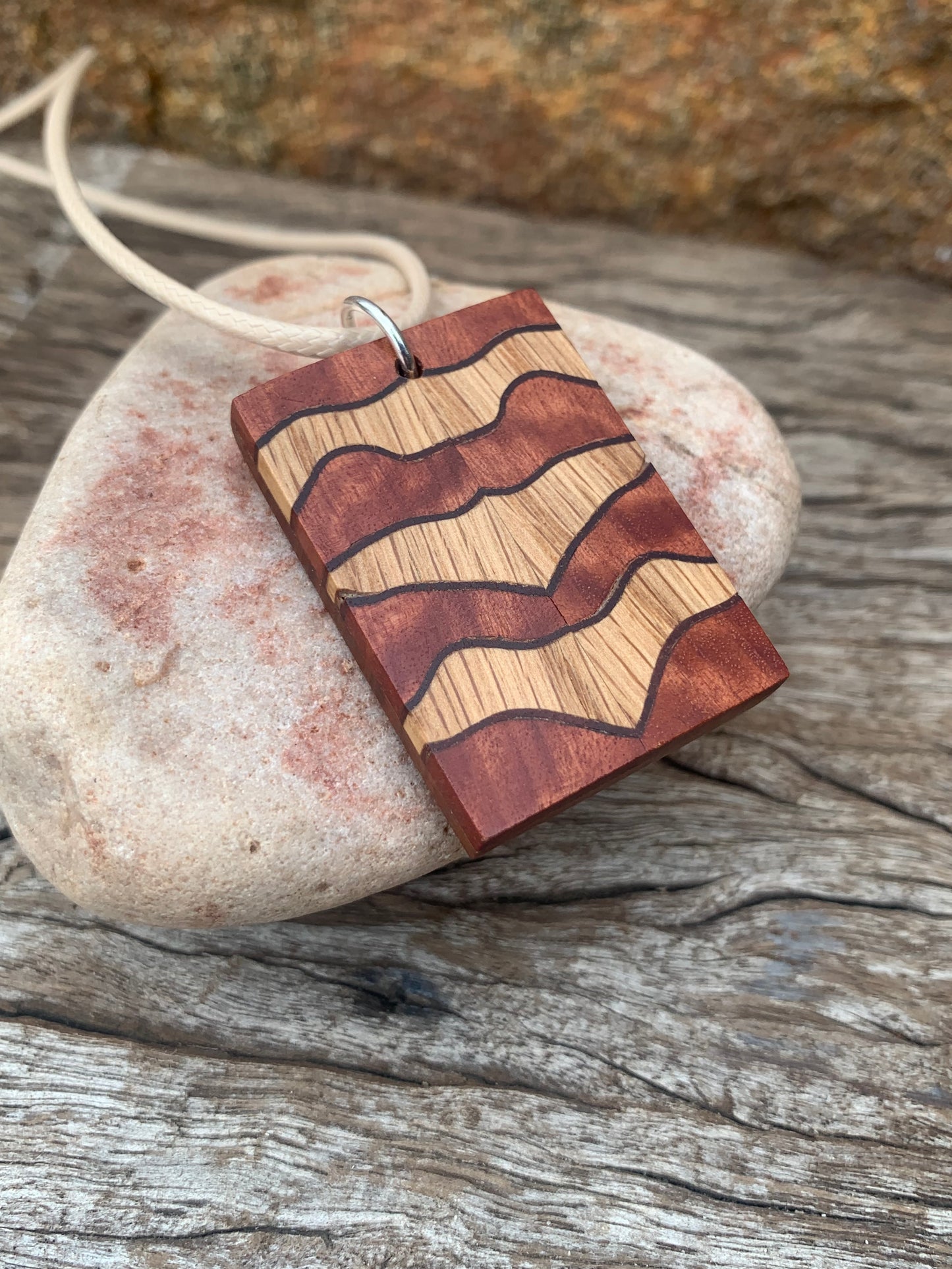 "Serpentis Pelle" Wooden Pendant, Handcrafted in Australia