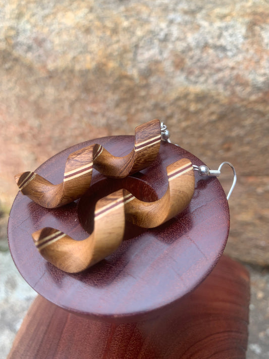 Spiraling Beauty Wooden Earrings