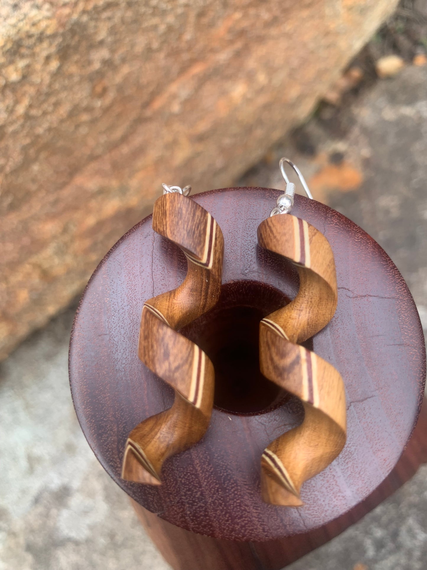 Spiraling Beauty Wooden Earrings