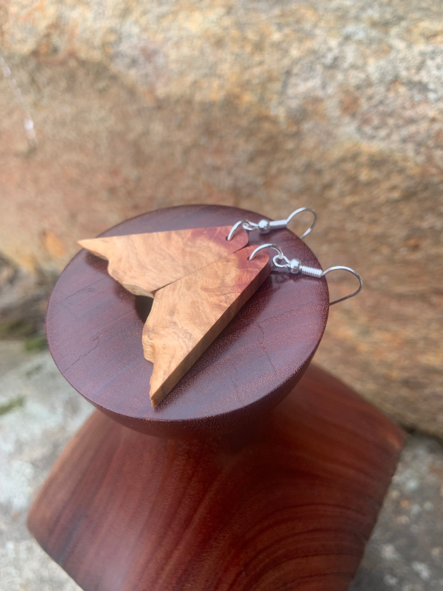 Red Mallee Burl Wooden Earrings