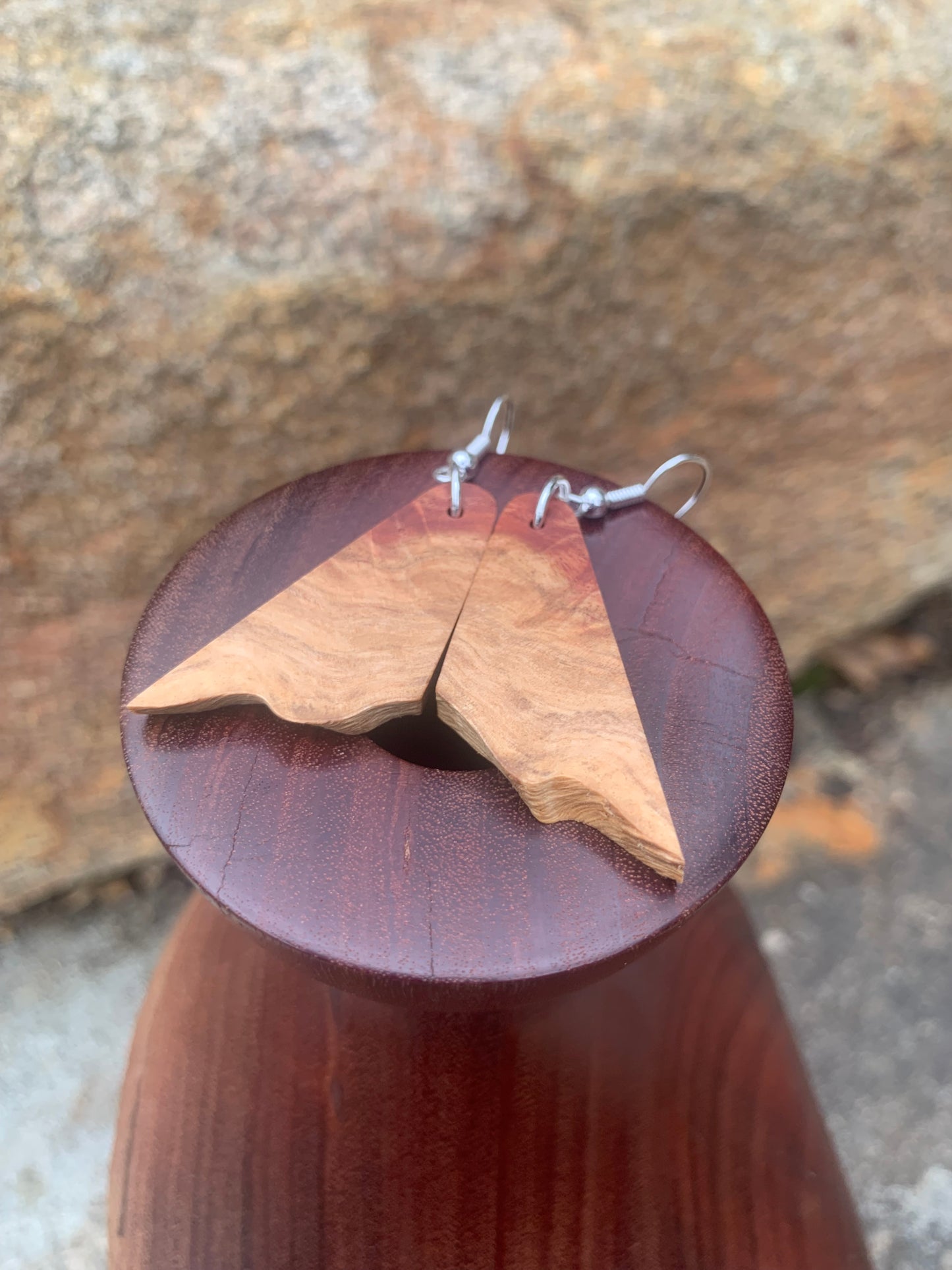 Red Mallee Burl Wooden Earrings