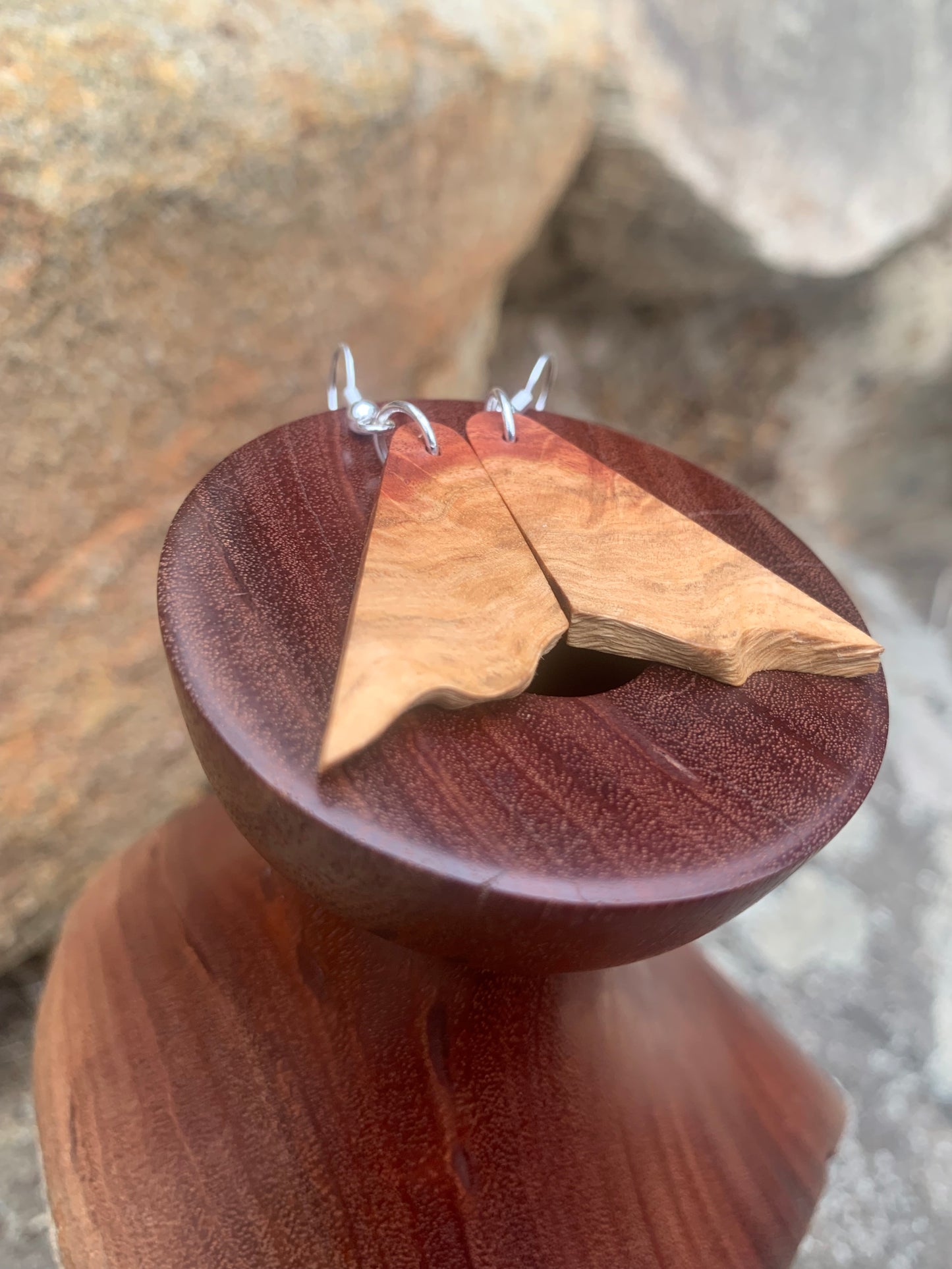 Red Mallee Burl Wooden Earrings