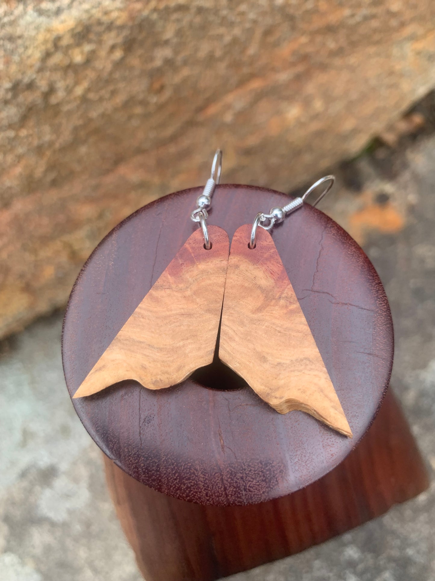 Red Mallee Burl Wooden Earrings