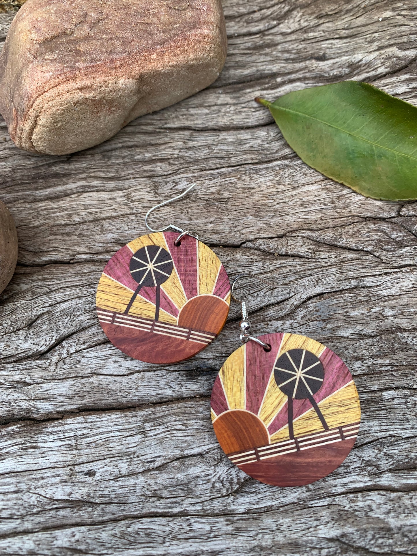 Outback Farm Wooden Earrings