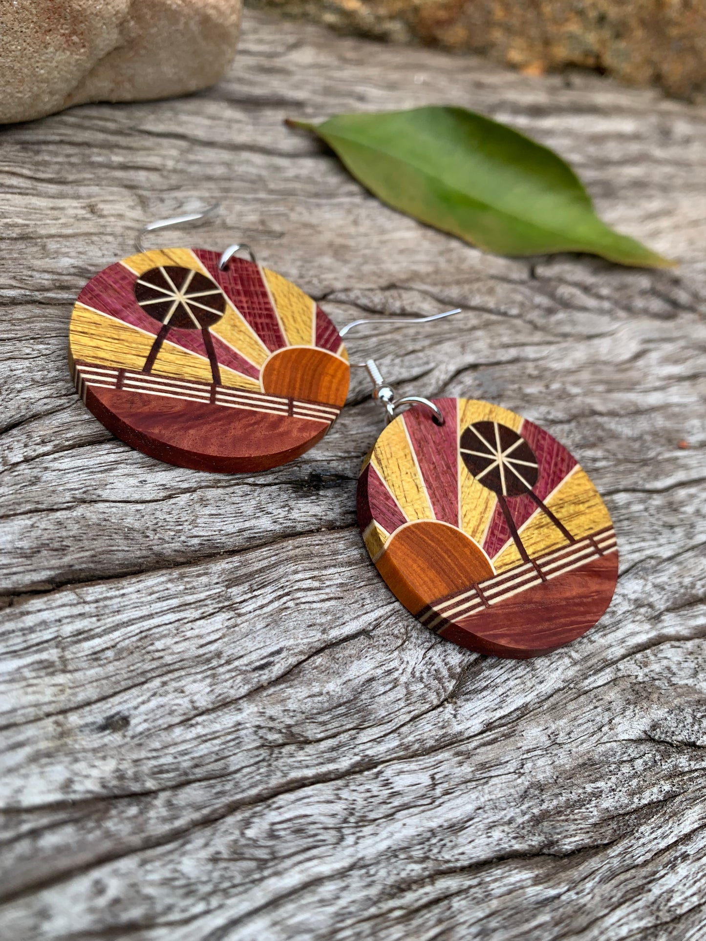 Outback Farm Wooden Earrings