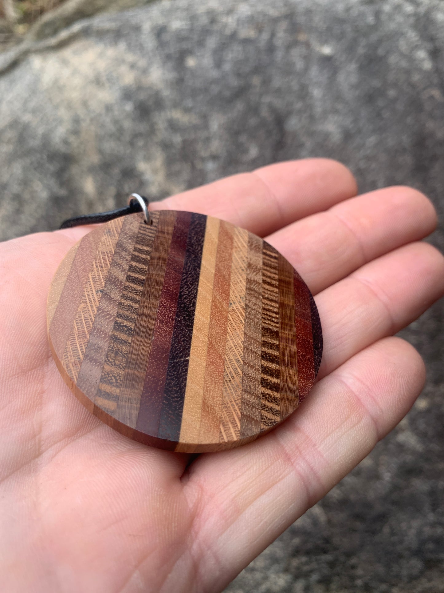 "Tulip Fields" Wooden Pendant, Handcrafted in Australia