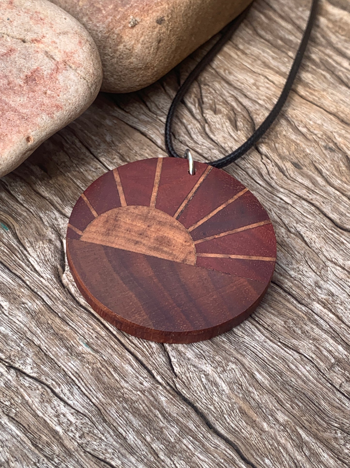 "Outback Sunset" Wooden Pendant, Handcrafted in Australia